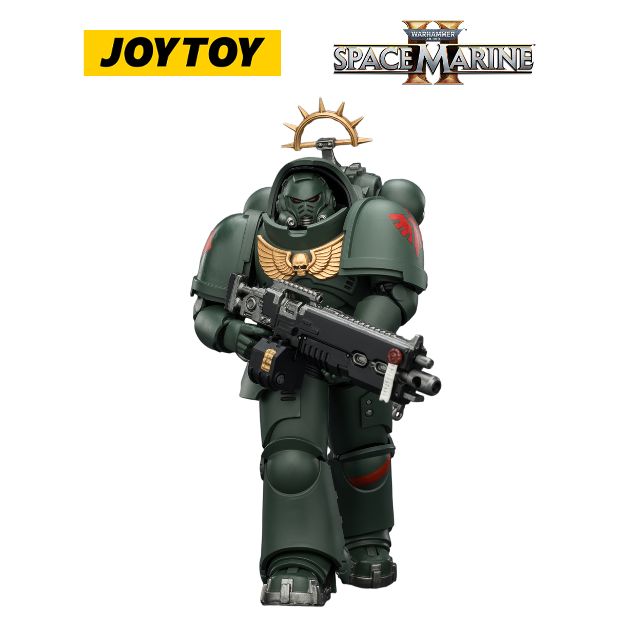 JOYTOY Warhammer 40,000: Space Marine 2 - Game Edition Dark Angels Heavy Intercessor with Heavy Bolt Rifle and Bolt Pistol (1/18 Scale)