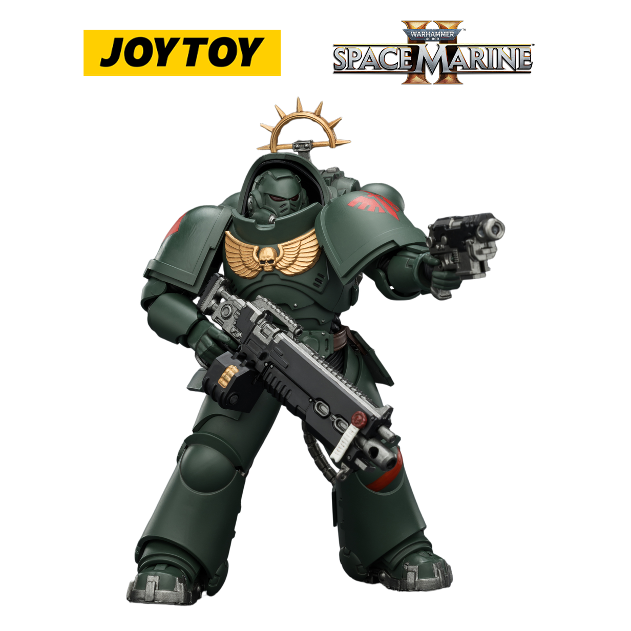 JOYTOY Warhammer 40,000: Space Marine 2 - Game Edition Dark Angels Heavy Intercessor with Heavy Bolt Rifle and Bolt Pistol (1/18 Scale)