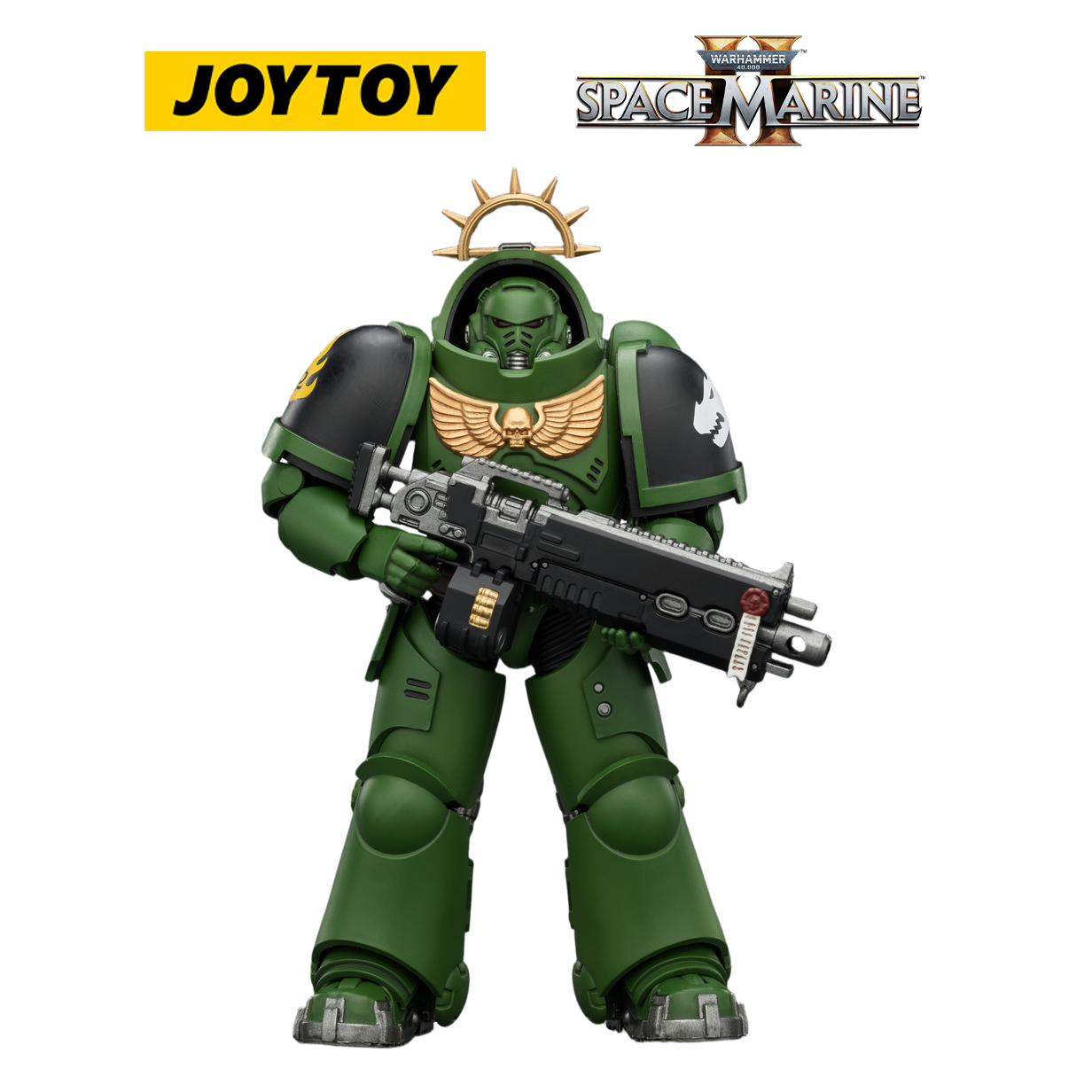 JOYTOY Warhammer 40,000: Space Marine 2 - Game Edition Salamanders Heavy Intercessor with Heavy Bolt Rifle and Bolt Pistol (1/18 Scale)