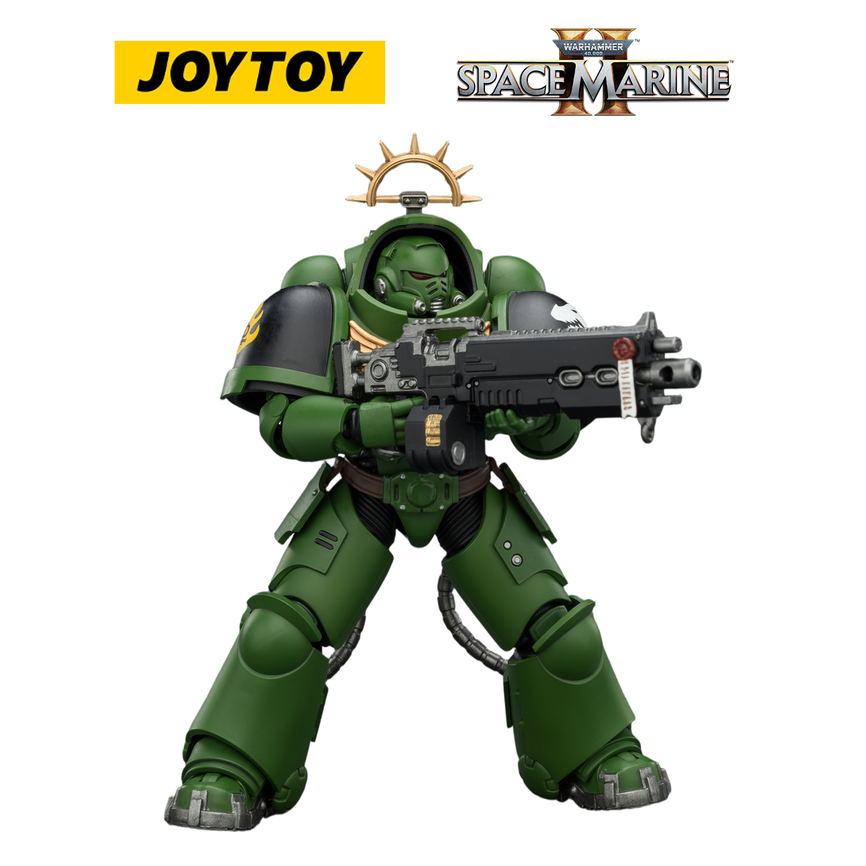 JOYTOY Warhammer 40,000: Space Marine 2 - Game Edition Salamanders Heavy Intercessor with Heavy Bolt Rifle and Bolt Pistol (1/18 Scale)
