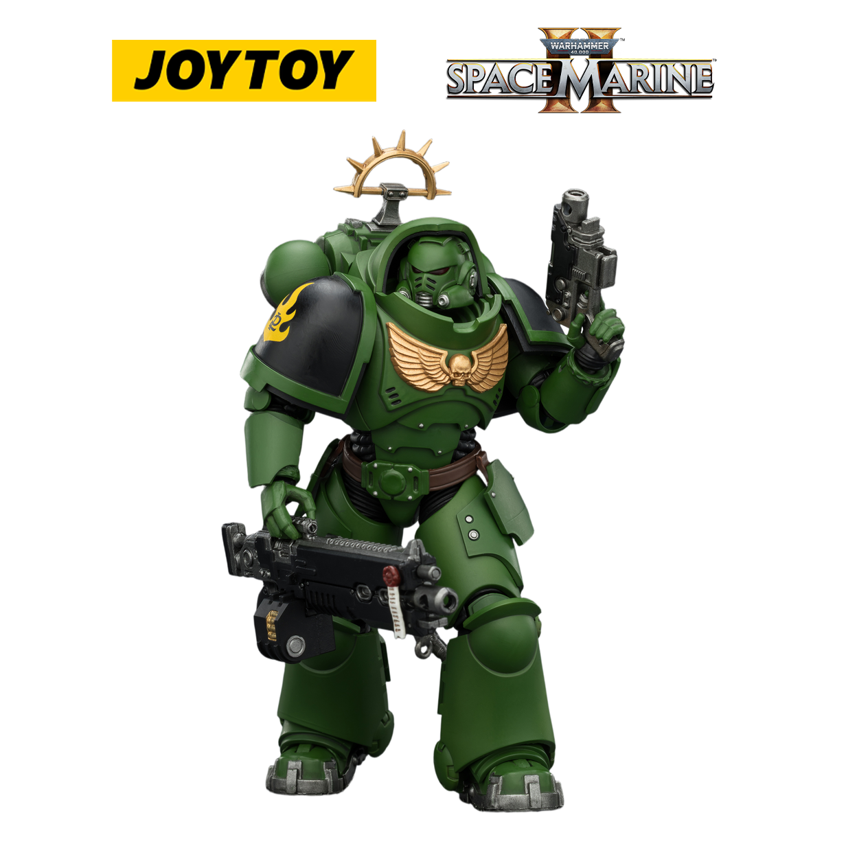 JOYTOY Warhammer 40,000: Space Marine 2 - Game Edition Salamanders Heavy Intercessor with Heavy Bolt Rifle and Bolt Pistol (1/18 Scale)
