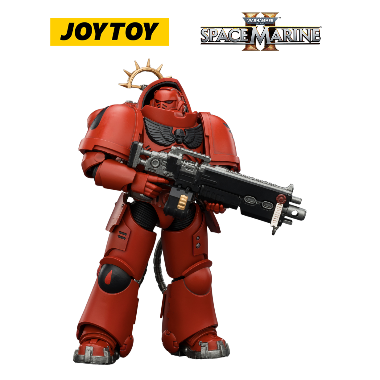 JOYTOY Warhammer 40,000: Space Marine 2 - Game Edition Blood Angels Heavy Intercessor with Heavy Bolt Rifle and Bolt Pistol (1/18 Scale)