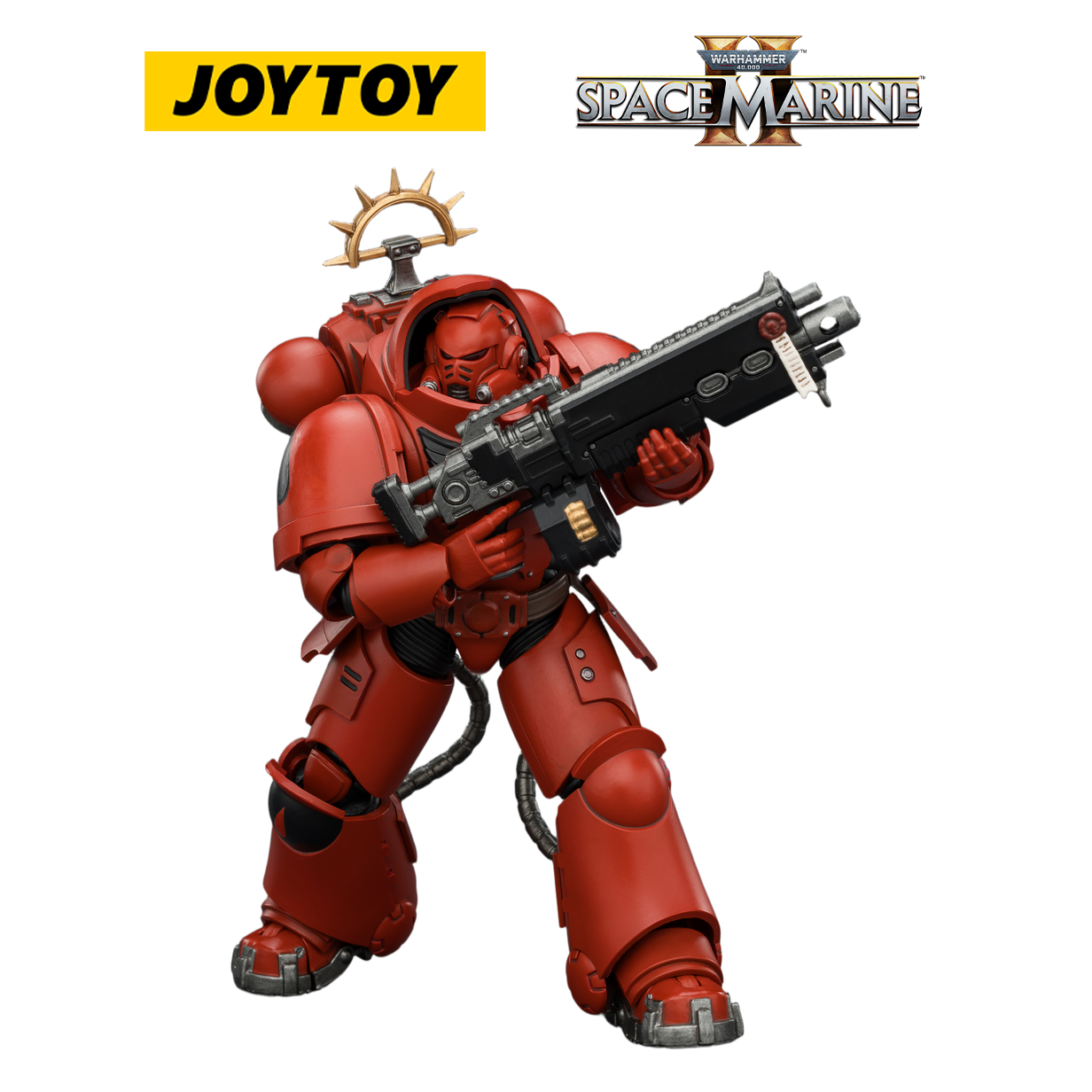 JOYTOY Warhammer 40,000: Space Marine 2 - Game Edition Blood Angels Heavy Intercessor with Heavy Bolt Rifle and Bolt Pistol (1/18 Scale)
