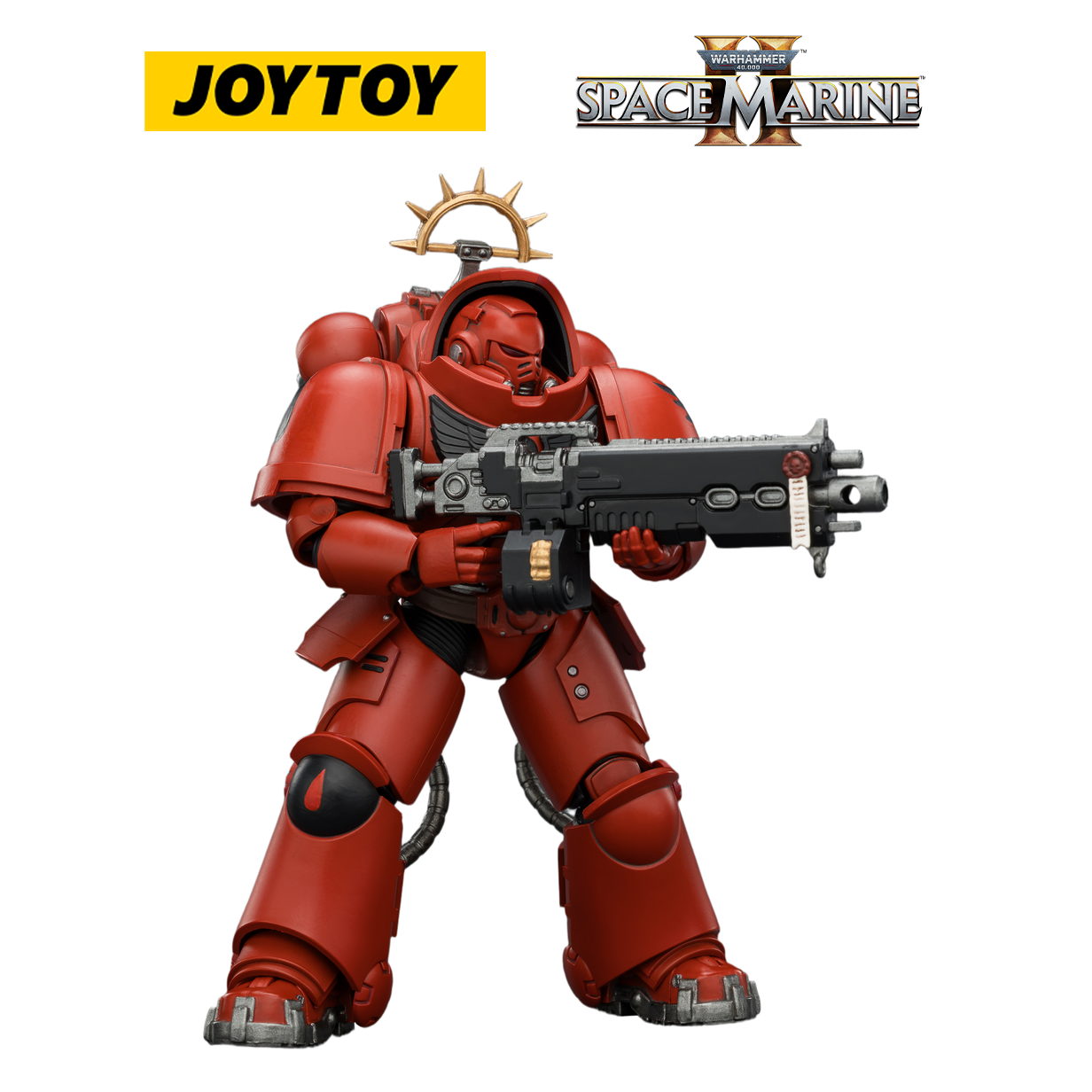 JOYTOY Warhammer 40,000: Space Marine 2 - Game Edition Blood Angels Heavy Intercessor with Heavy Bolt Rifle and Bolt Pistol (1/18 Scale)