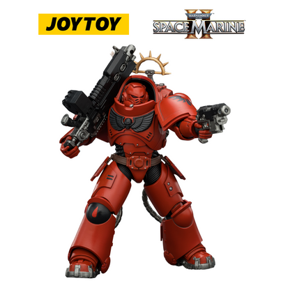 JOYTOY Warhammer 40,000: Space Marine 2 - Game Edition Blood Angels Heavy Intercessor with Heavy Bolt Rifle and Bolt Pistol (1/18 Scale)