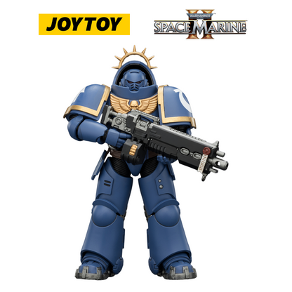 JOYTOY Warhammer 40,000: Space Marine 2 - Game Edition Ultramarines Heavy Intercessor with Heavy Bolt Rifle and Bolt Pistol (1/18 Scale)