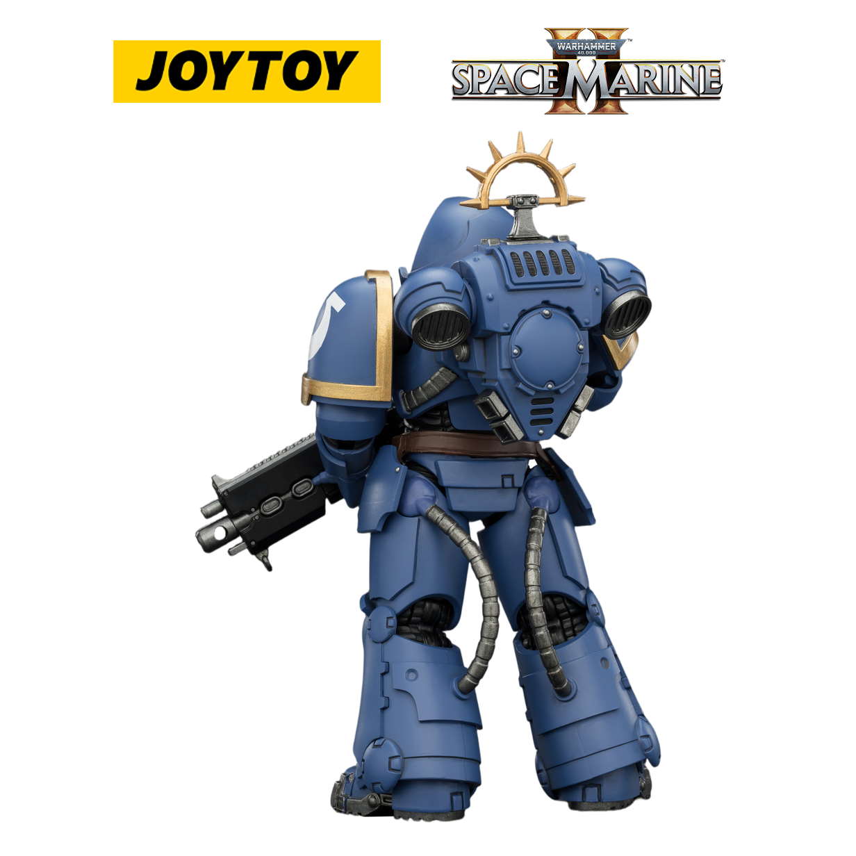JOYTOY Warhammer 40,000: Space Marine 2 - Game Edition Ultramarines Heavy Intercessor with Heavy Bolt Rifle and Bolt Pistol (1/18 Scale)