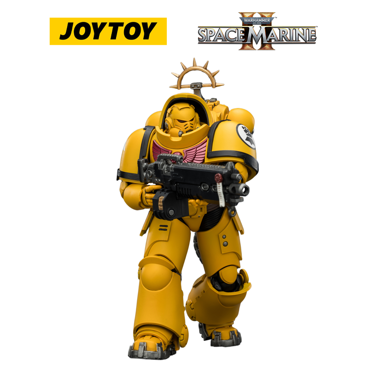JOYTOY Warhammer 40,000: Space Marine 2 - Game Edition Imperial Fists Heavy Intercessor with Heavy Bolt Rifle and Bolt Pistol (1/18 Scale)