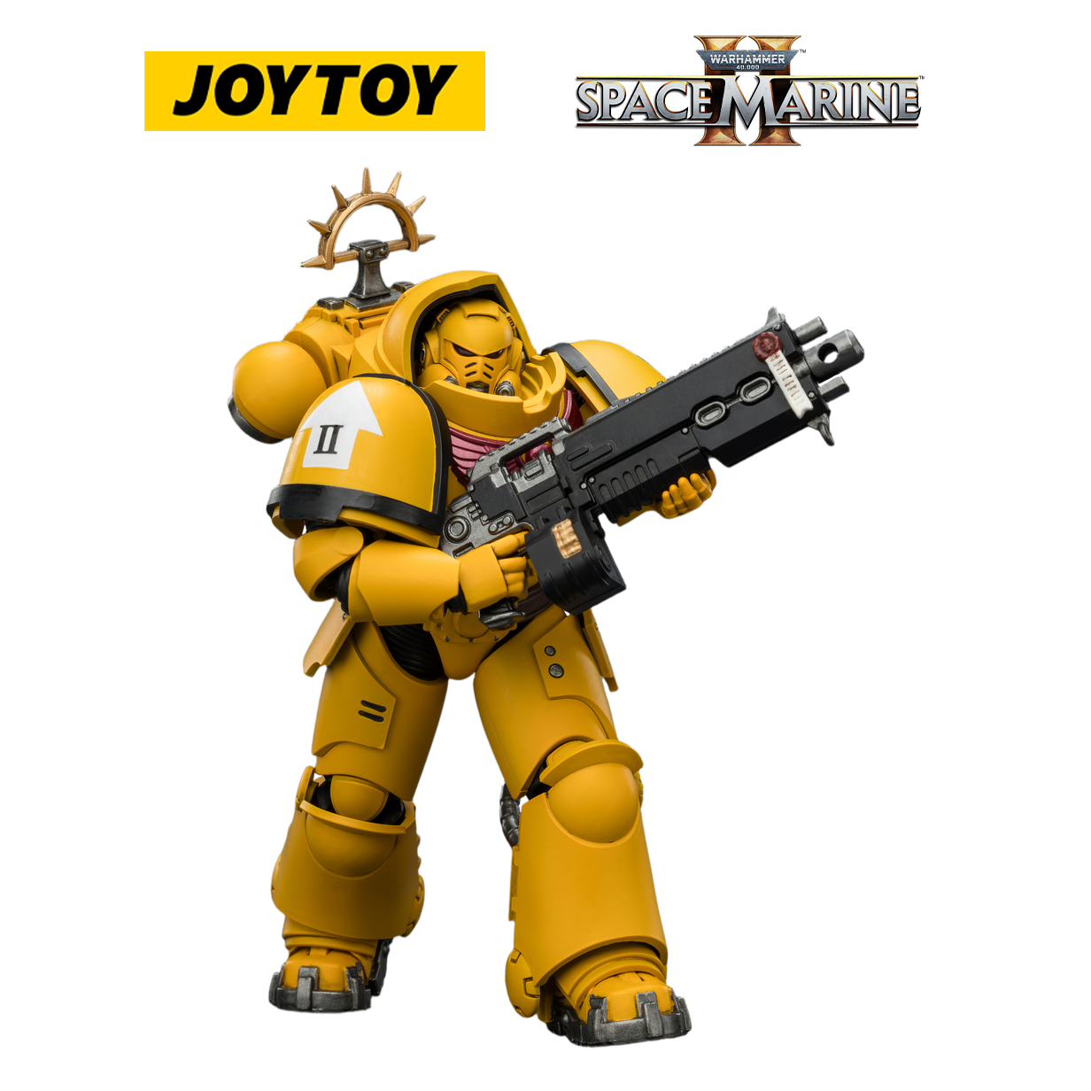 JOYTOY Warhammer 40,000: Space Marine 2 - Game Edition Imperial Fists Heavy Intercessor with Heavy Bolt Rifle and Bolt Pistol (1/18 Scale)