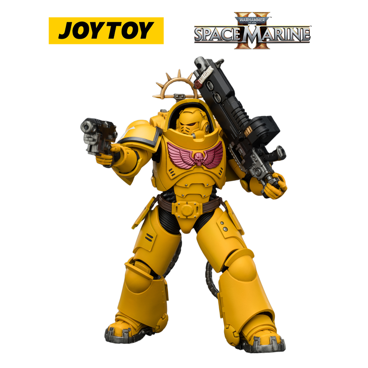 JOYTOY Warhammer 40,000: Space Marine 2 - Game Edition Imperial Fists Heavy Intercessor with Heavy Bolt Rifle and Bolt Pistol (1/18 Scale)