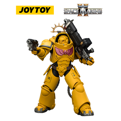 JOYTOY Warhammer 40,000: Space Marine 2 - Game Edition Imperial Fists Heavy Intercessor with Heavy Bolt Rifle and Bolt Pistol (1/18 Scale)