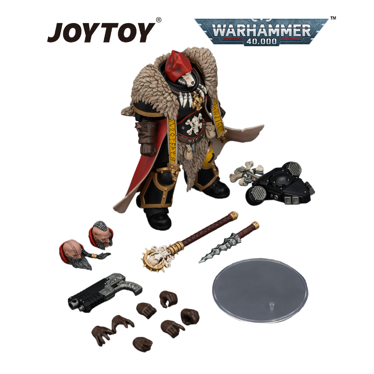 JOYTOY Warhammer 40,000 - Space Wolves, Wolf Priest with Absolvor Bolt Pistol and Crozius (1/18 Scale) Preorder