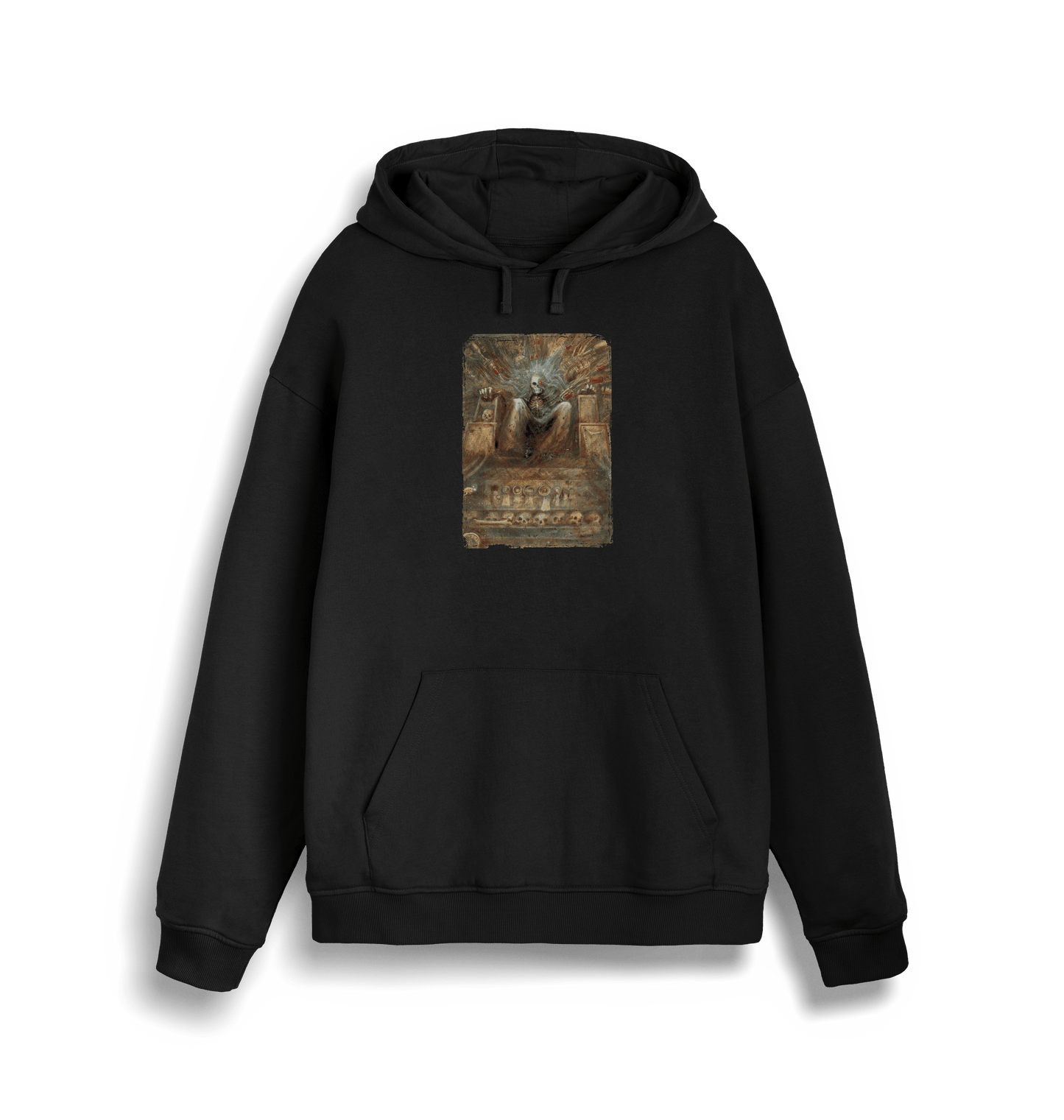 Black Printed Sweater Front