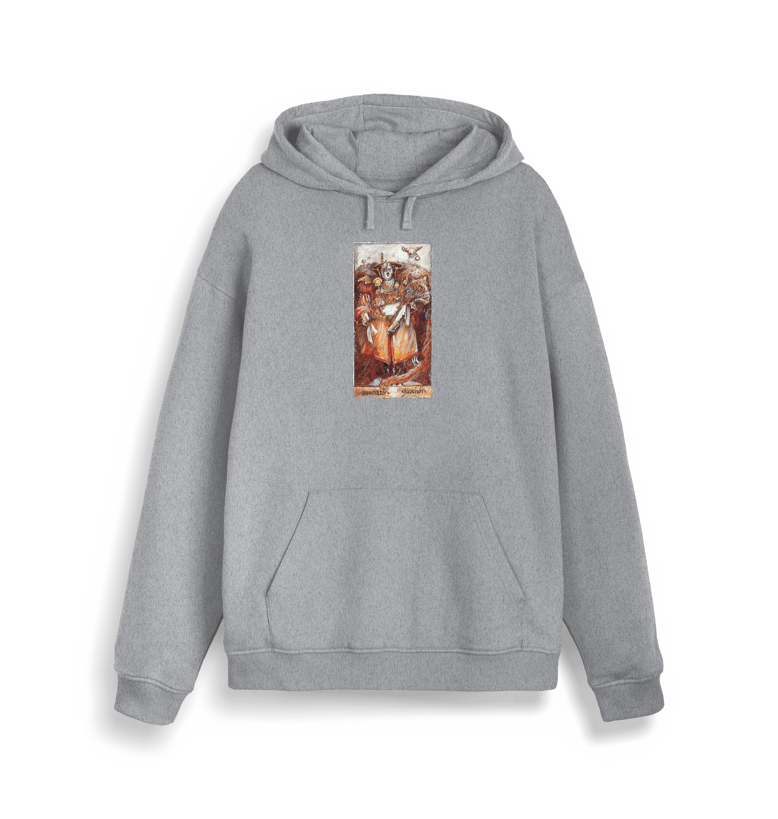 Heather Grey Printed Sweater Front
