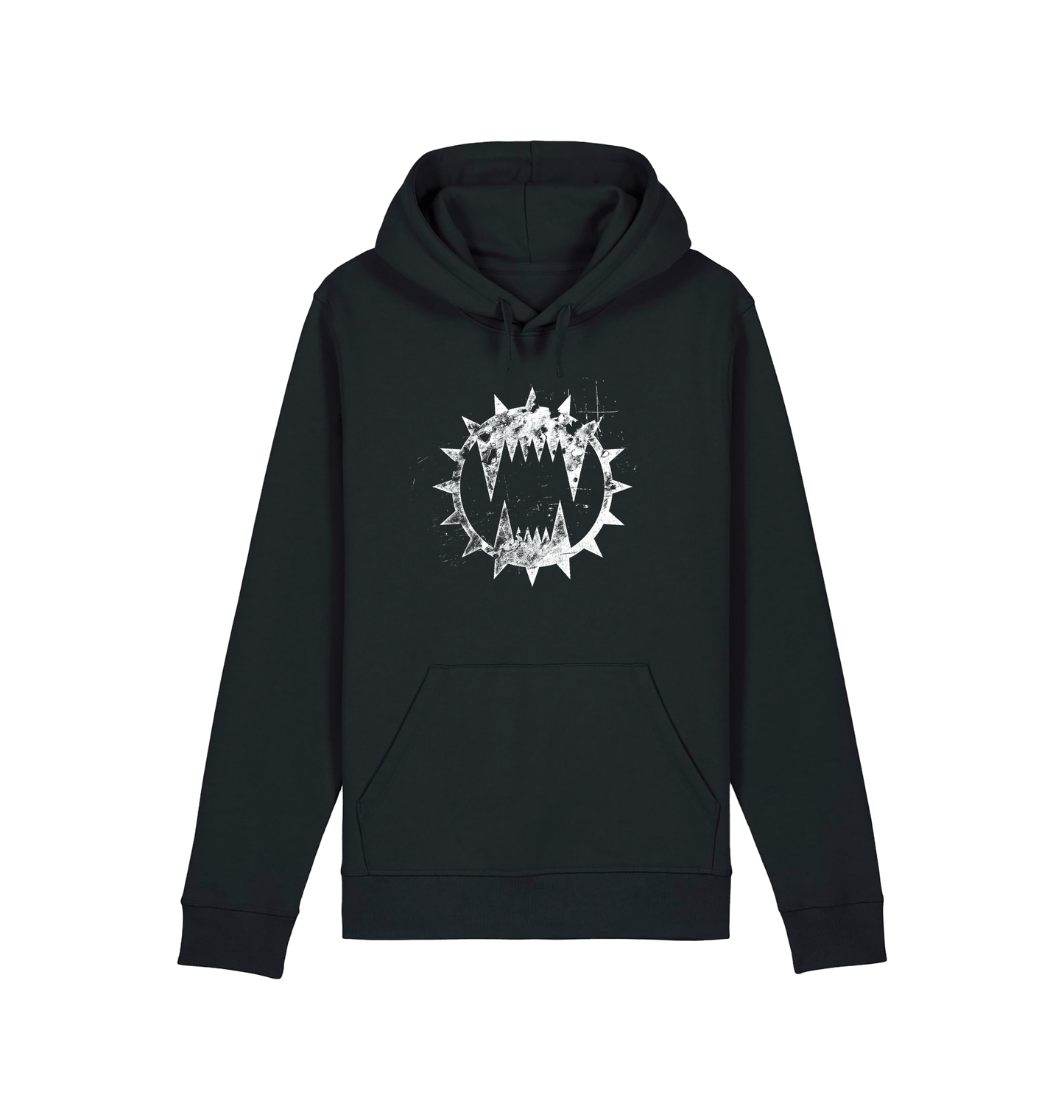 Black Printed Hoody Front