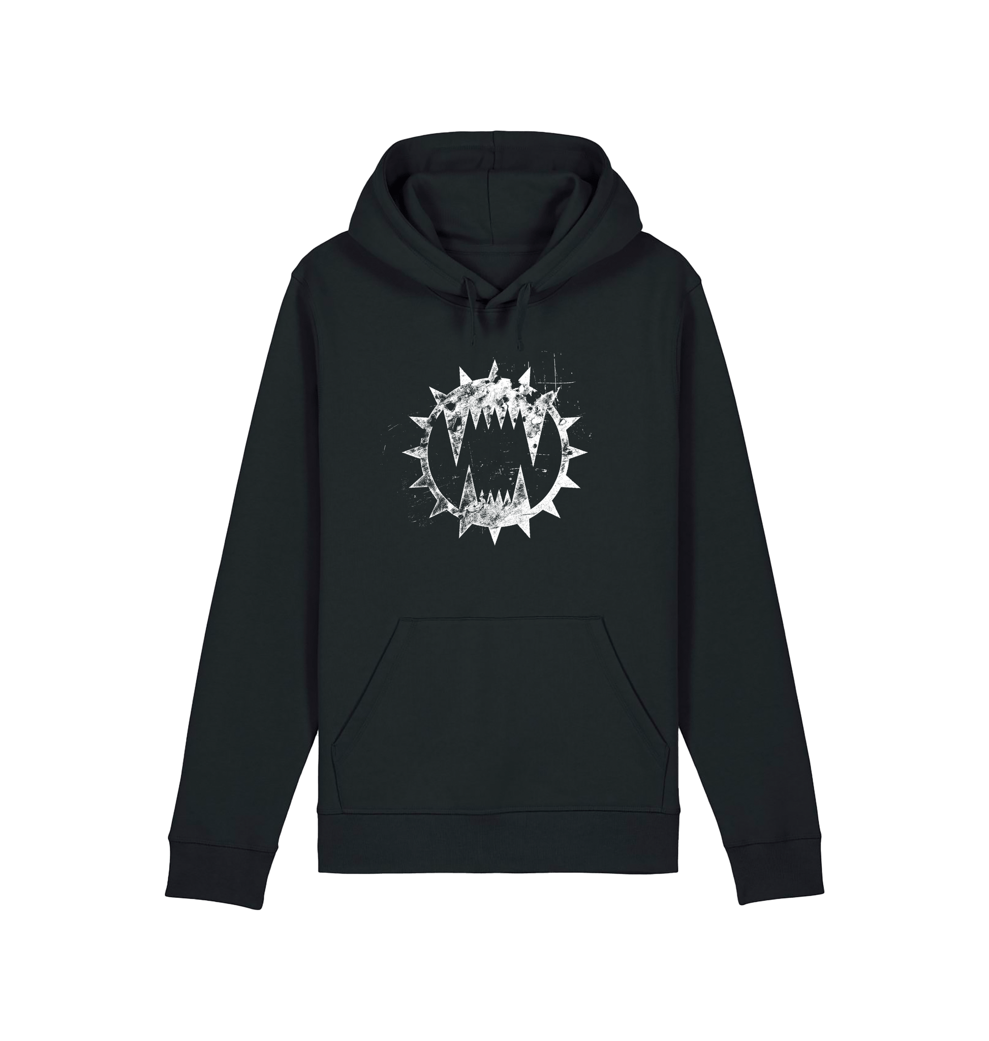 Black Printed Hoody Front