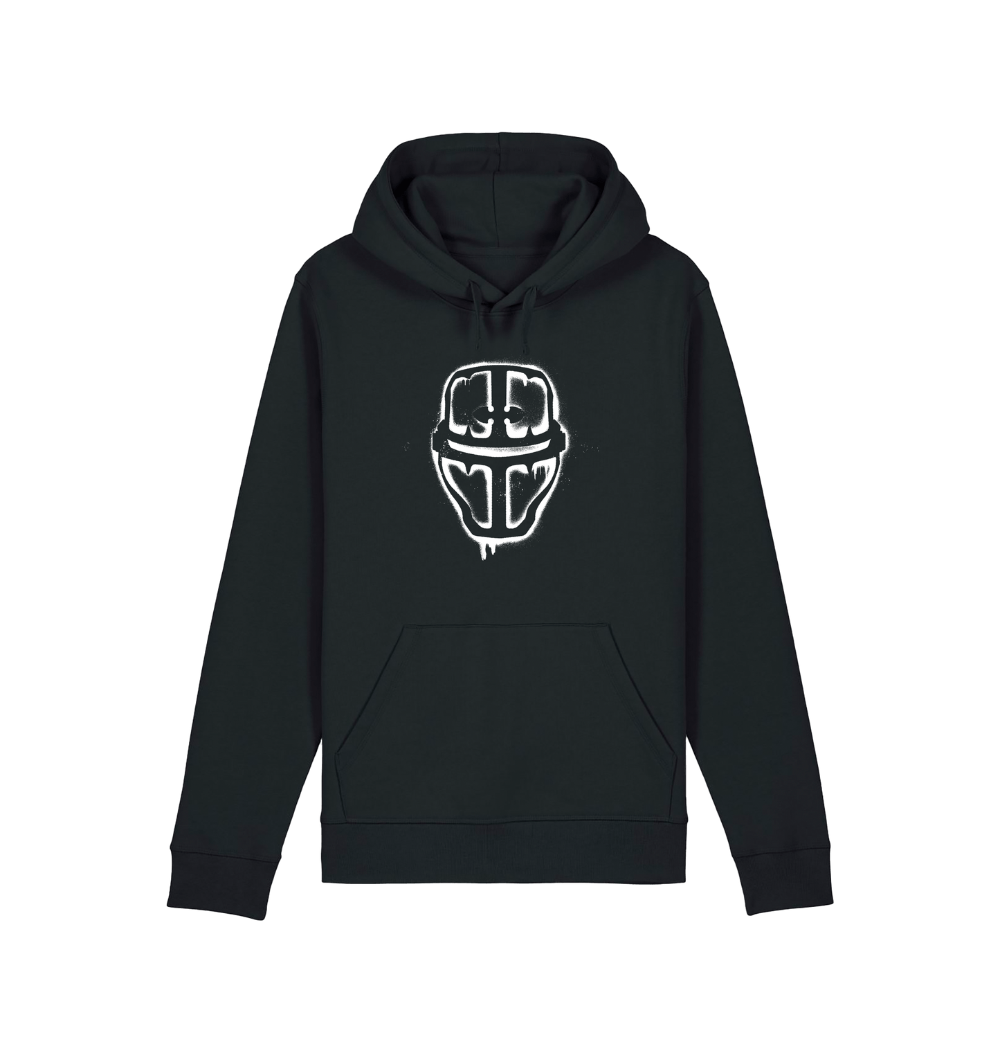 Black Printed Hoody Front