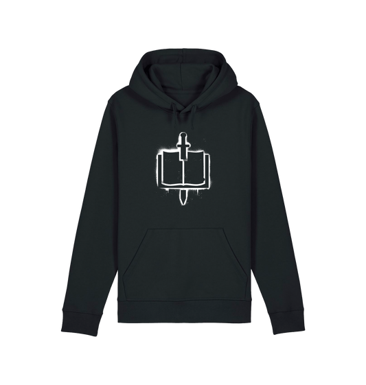 Black Printed Hoody Front