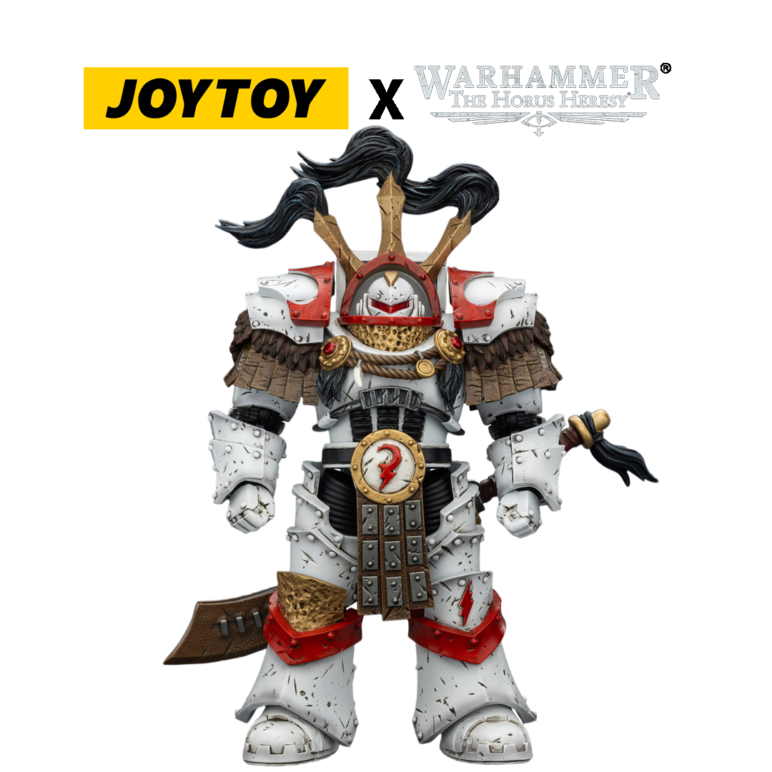 JOYTOY Warhammer The Horus Heresy Action Figure - White Scars, Legion Praetor in Cataphractii Terminator Armour with Cyber Hawk, Chogorian Sword and Combi-melta (1/18 Scale) Preorder