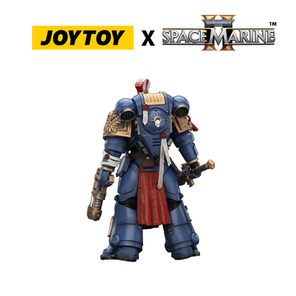 JoyToy Warhammer 40,000 Space Marine 2 Action Figure - Ultramarines, Relic Primus Armour, with Plasma Pistol and Combat Blade (1/18 Scale) Preorder
