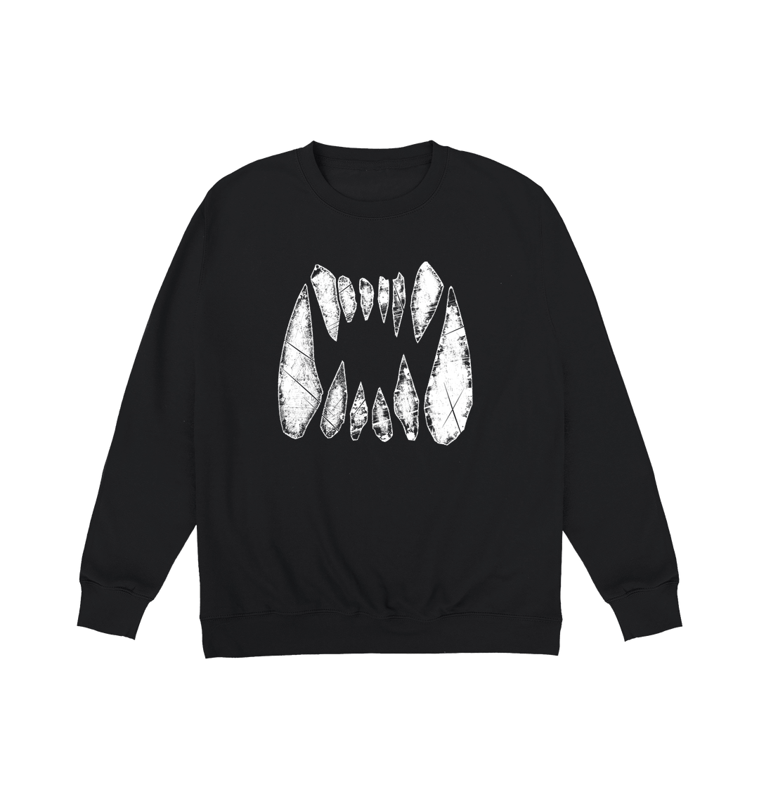 Deep Black Printed Sweater Front