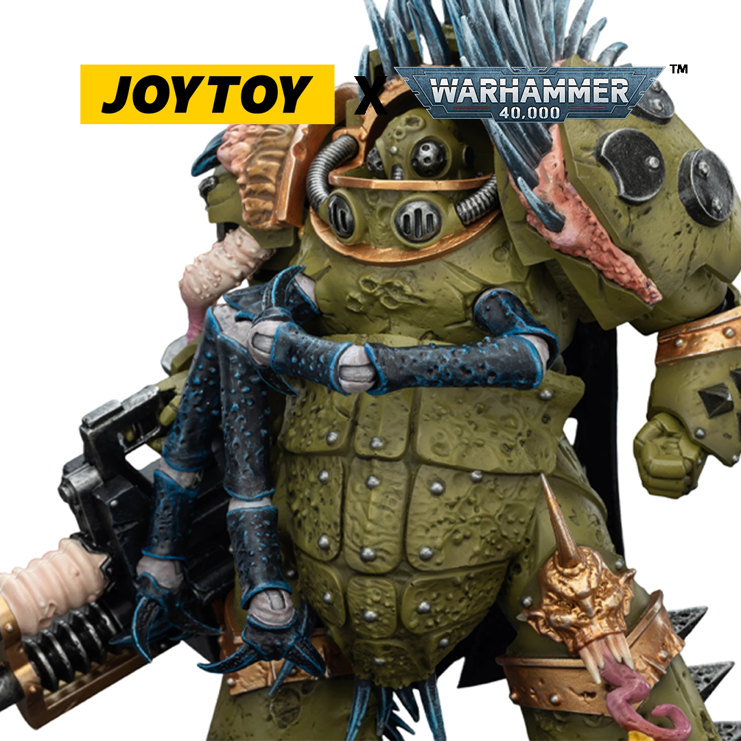JoyToy Warhammer 40,000 Action Figure - Death Guard, Blightlord Terminator 1 with Reaper Autocannon and Bubotic Blade (1/18 Scale) Preorder