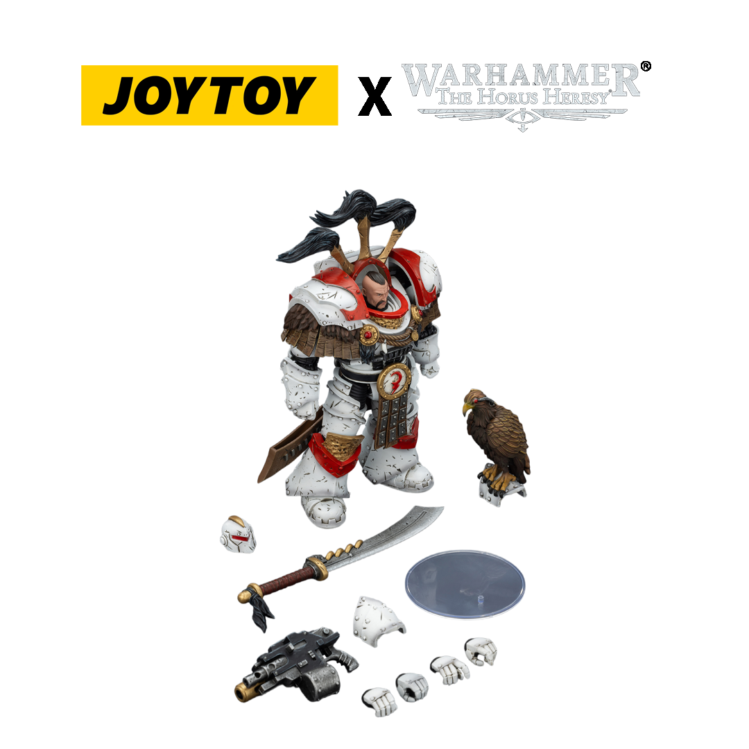 JOYTOY Warhammer The Horus Heresy Action Figure - White Scars, Legion Praetor in Cataphractii Terminator Armour with Cyber Hawk, Chogorian Sword and Combi-melta (1/18 Scale) Preorder