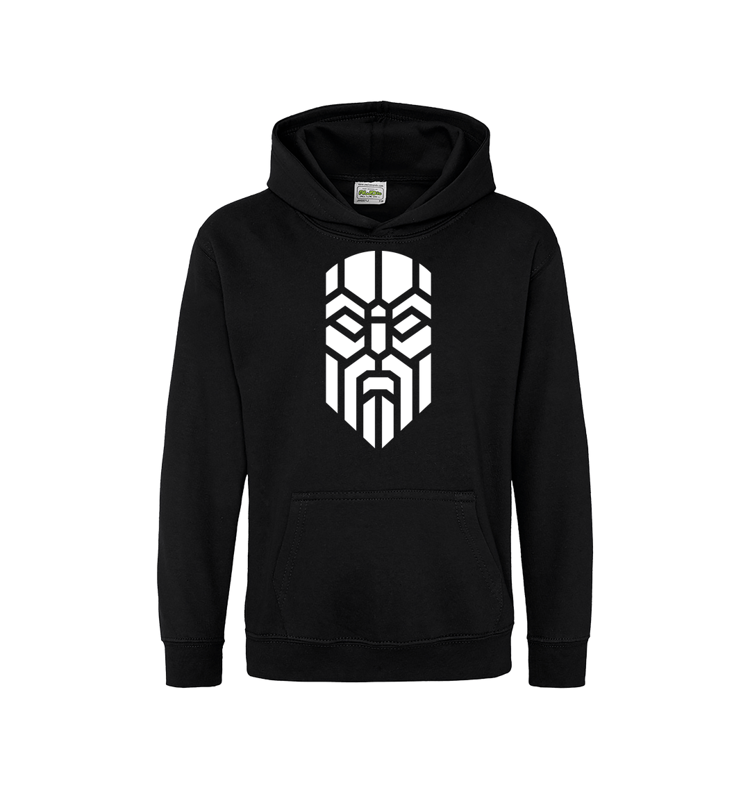Deep Black Printed Kids Hoodie