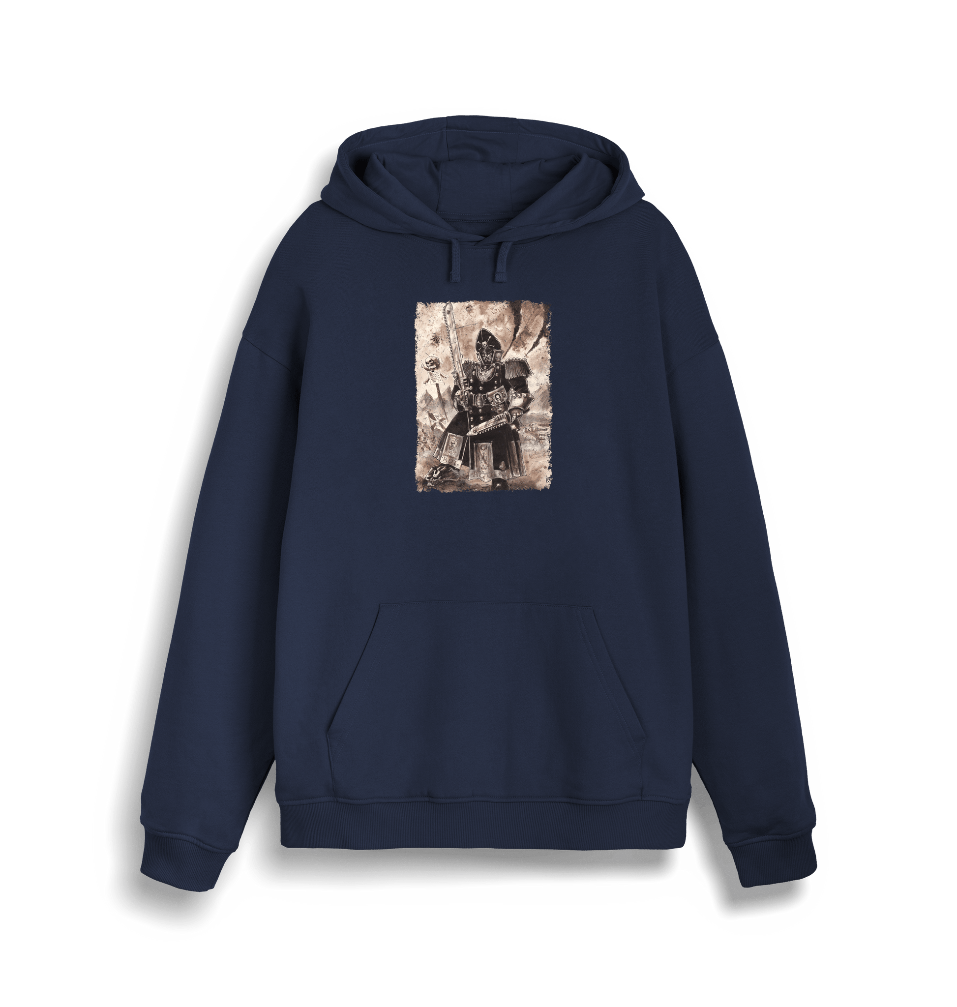 French Navy Printed Sweater Front