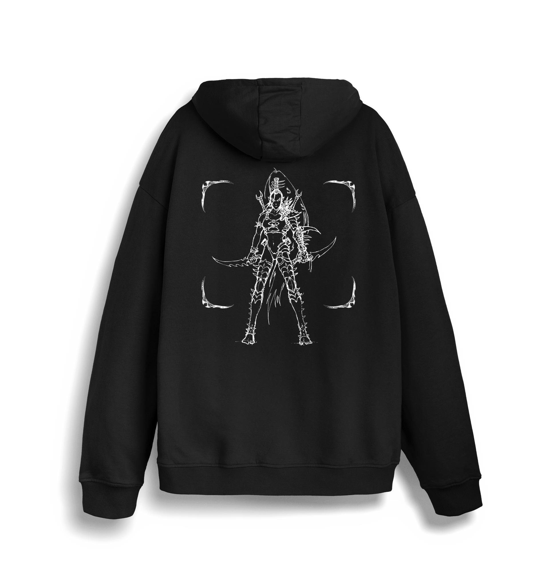 Black Printed Sweater Back