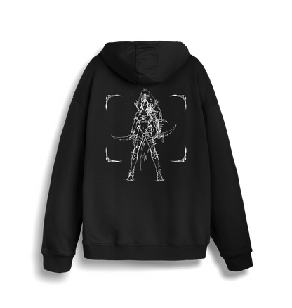 Black Printed Sweater Back