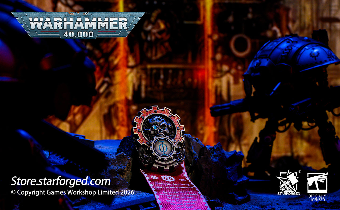Starforged Warhammer 40,000 Seal of Omnissiah Machine God Deus Mechanicus Men's Brooch Pin Badge