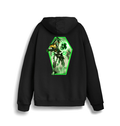 Black Printed Sweater Back