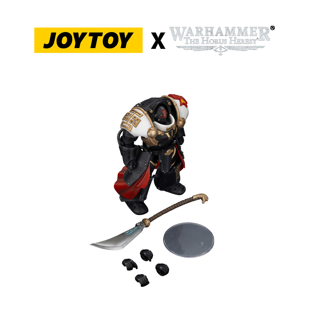 JoyToy Warhammer The Horus Heresy Action Figure - White Scars, Ebon Keshig Kharash 1 with Power Glaive (1/18 Scale) Preorder