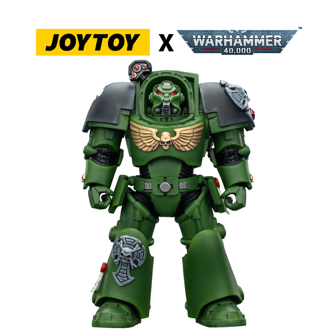 JoyToy Warhammer 40,000 Action Figure - Salamanders, Terminator 1 with Power Sword and Storm Bolter (1/18 Scale)