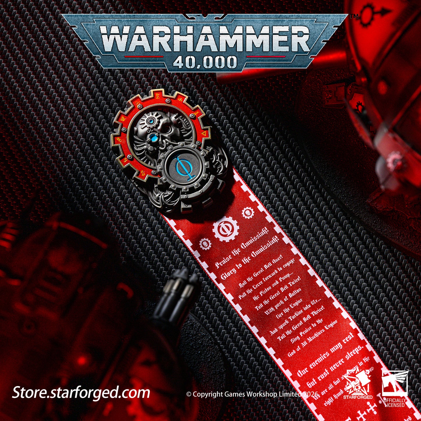 Starforged Warhammer 40,000 Seal of Omnissiah Machine God Deus Mechanicus Men's Brooch Pin Badge