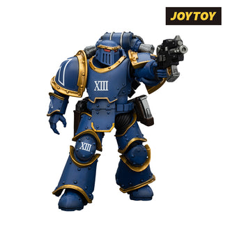 JoyToy Warhammer The Horus Heresy Action Figure - Ultramarines, Legion MkIII Tactical Support Squad, Legionary with Heavy Bolter (1/18 Scale)