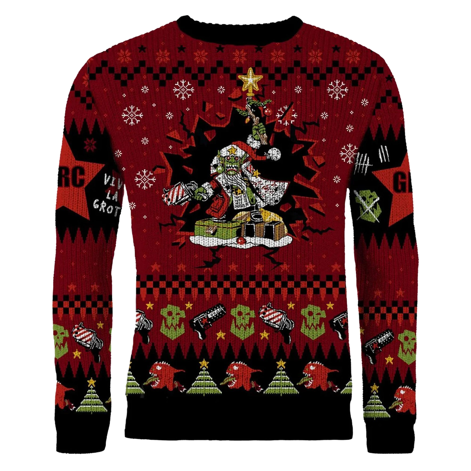 As Shown Warhammer 40,000: Red Gobbo Xmas Jumper