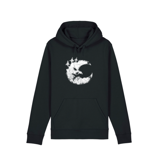 Black Printed Hoody Front