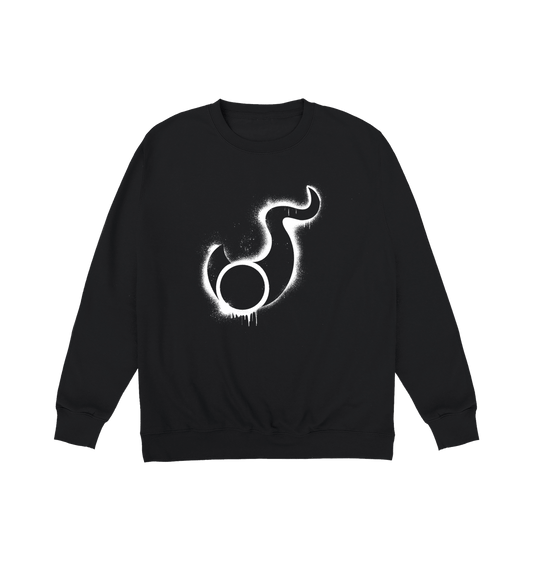 Deep Black Printed Sweater