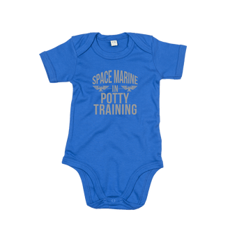 Organic Cobalt Blue Space Marine In Potty Training V2 Baby Bodysuit