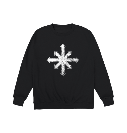 Deep Black Printed Sweater Front