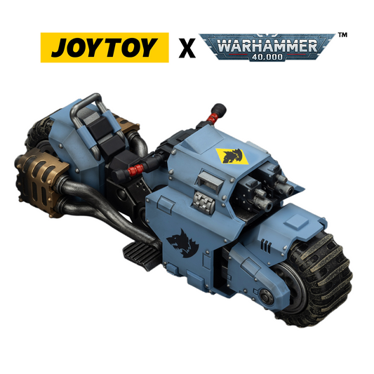 JOYTOY Warhammer 40,000 - Space Wolves, Raider-pattern Combat Bike with twin-linked bolt rifles (1/18 Scale) Preorder