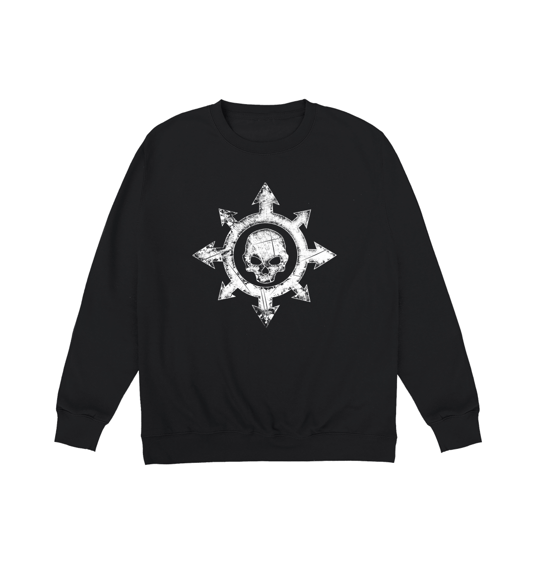 Deep Black Printed Sweater Front