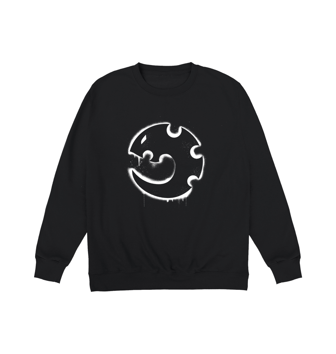 Deep Black Printed Sweater