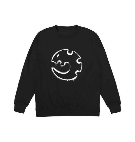 Deep Black Printed Sweater