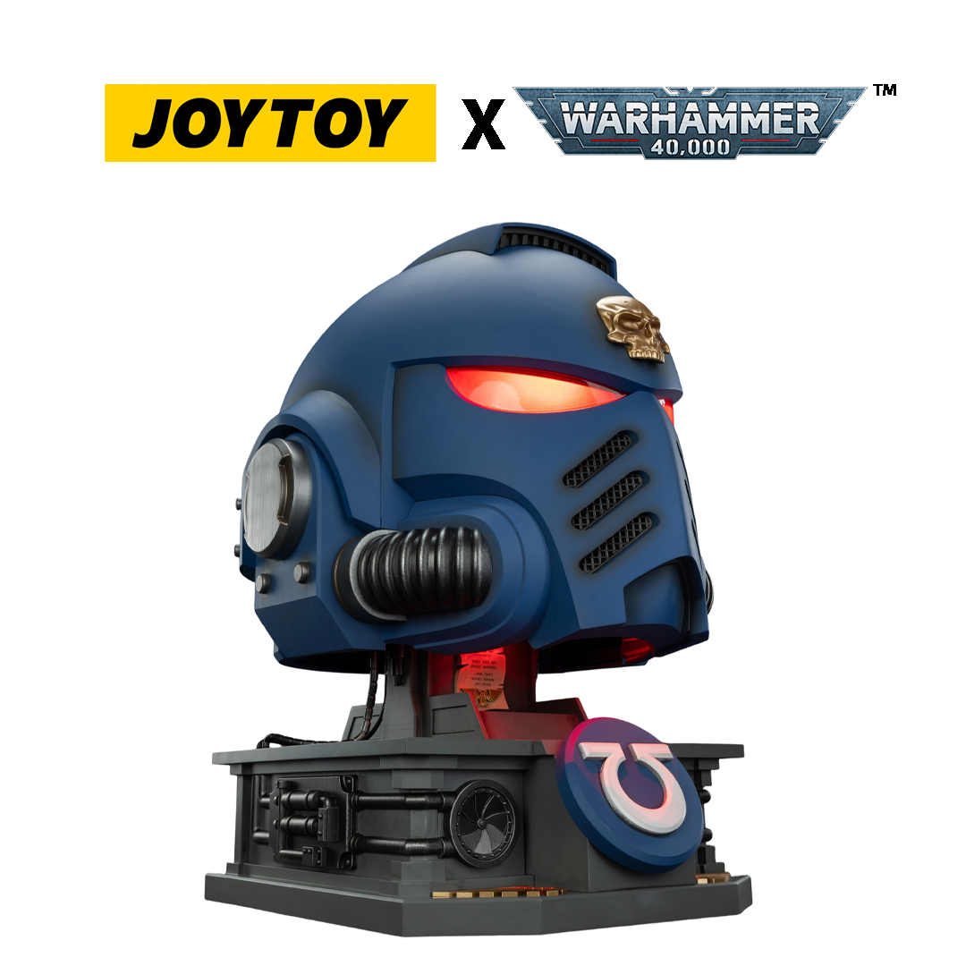 JoyToy Warhammer 40,000: Ultramarines Captain Mk X Helmet and Display Stand (1/1 Scale) Preorder