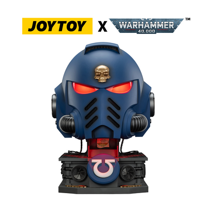 JoyToy Warhammer 40,000: Ultramarines Captain Mk X Helmet and Display Stand (1/1 Scale) Preorder