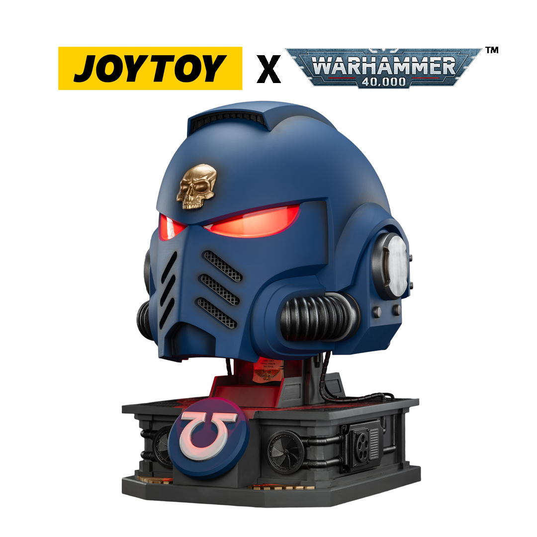JoyToy Warhammer 40,000: Ultramarines Captain Mk X Helmet and Display Stand (1/1 Scale) Preorder