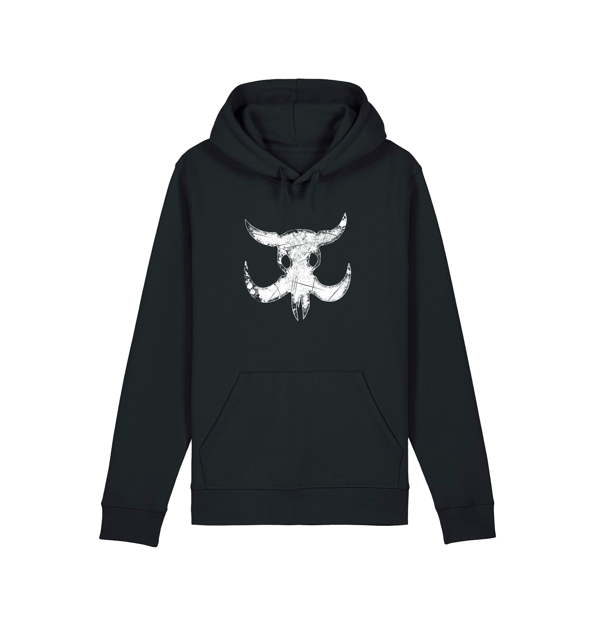 Black Printed Hoody Front